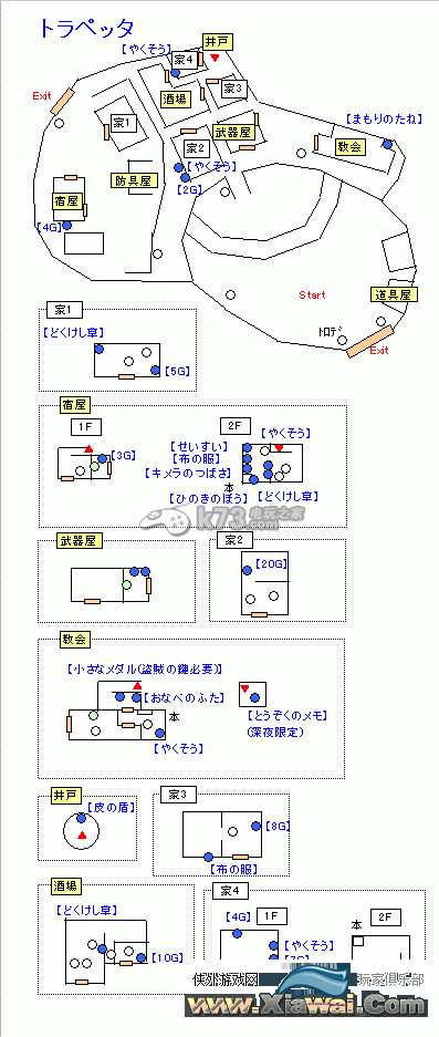 勇者斗恶龙8全城镇地图【商店·宿屋·武器防具】