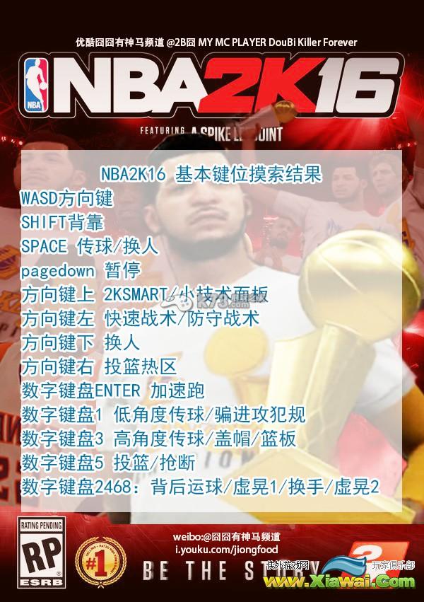 nba2k16怎么操作 键盘键位说明