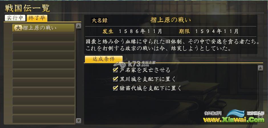 信长之野望14威力加强版战国传岛津/毛利/伊达家攻略