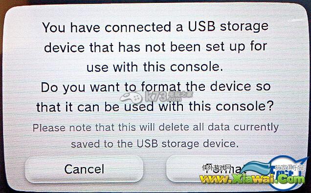 wiiu不断提示格式化wii模式USB设备的解决方法