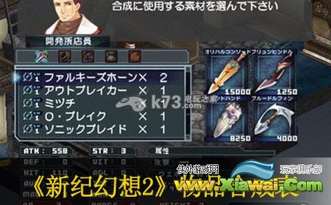 新纪幻想2圣魔战记物品合成表