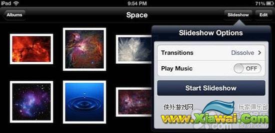 iPad照片幻灯片/电子相框播放速度如何设置？