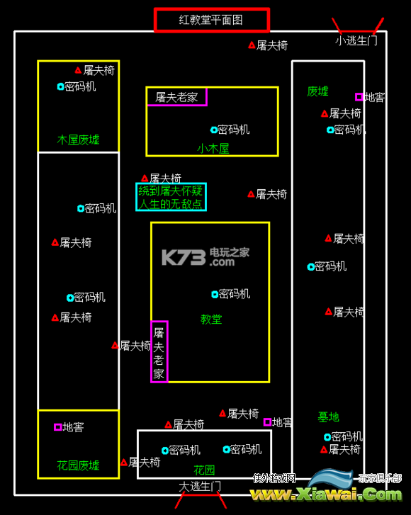 第五人格圣心医院、军工厂、红教堂平面图一览