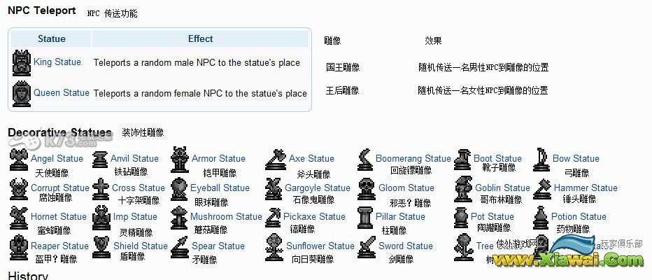 泰拉瑞亚雕像图鉴